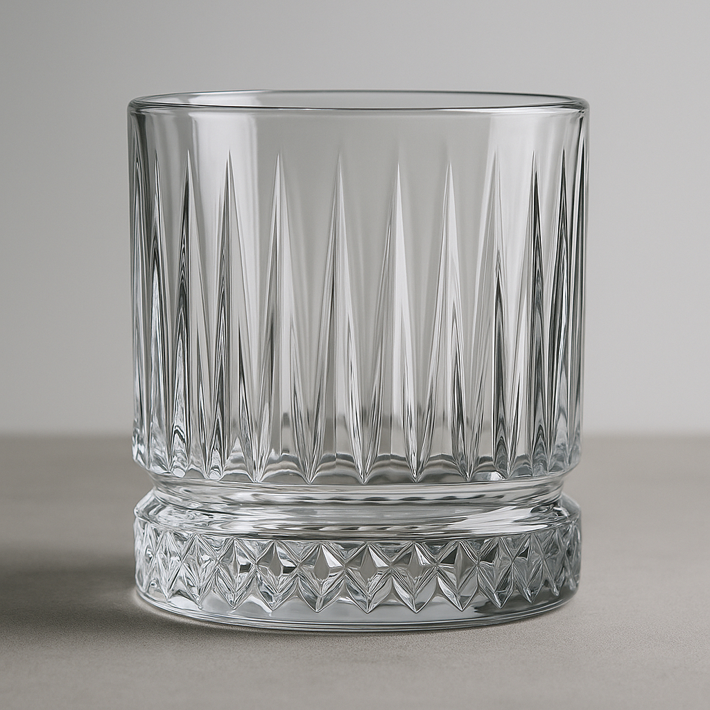Jogo 6 Copos Baixos Vidro Lapidado 380ml para Whisky Uísque Água Drinks Bebidas Geladas Co...