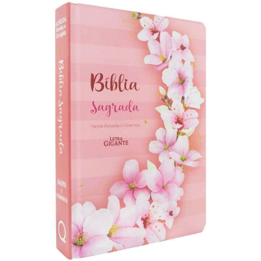 Biblia Sagrada RC Letra Gigante Com Harpa Avivada E Corinhos Capa Dura Ramos Flores em Oferta na Shopee