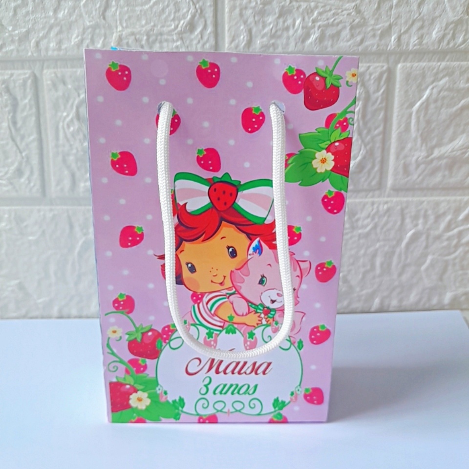 Sacolinha Surpresa Moranguinho Baby Personalizada  Pegue e Monte Lembrancinha Festa Infantil