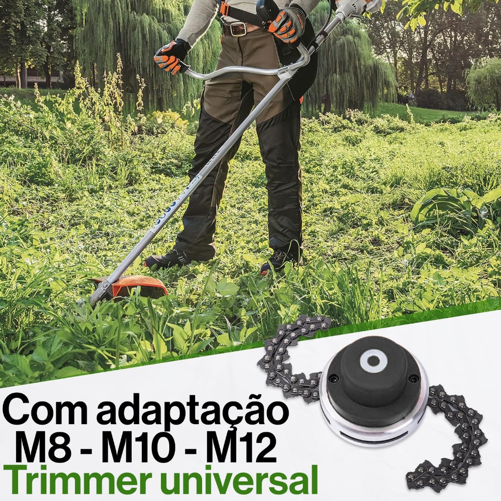 Trimmer Universal para roçadeira facao faca para corte de grama lamina rocadeira corte com corrente