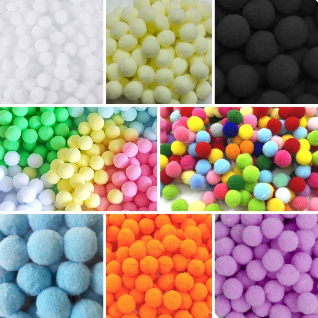 Mini Pompoms Fofos Suaves para Decoração de Casamento e Artesanato 100 UN