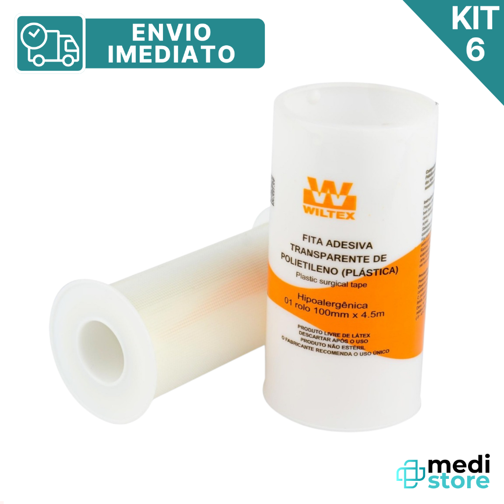 Kit com 6 - Fita Microperfurada Transparente com 10cm X 4,5m - Envio Imediato em Oferta na Shopee