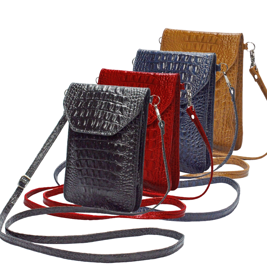 Bolsa Feminina Pequena Porta Celular Transversal Couro Legítimo Madamix