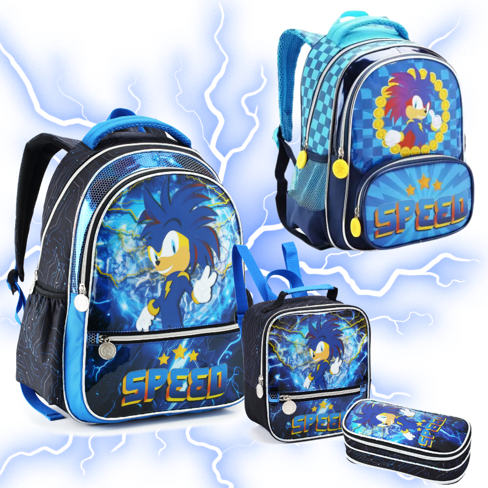 Mochila Escolar Menino Infantil Sonic Speed Resistente Creche G, P Costas em Oferta na Shopee