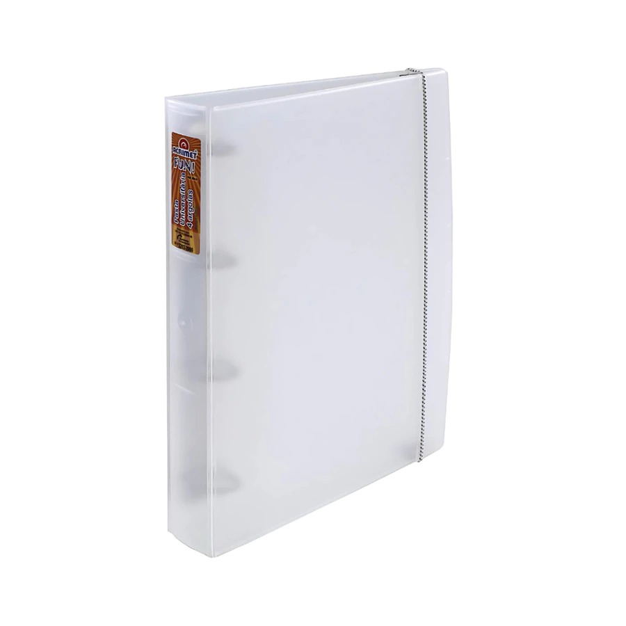 Fichário A4 Argolado Acrimet 4 Argolas, Caderno Transparente Para Escola, Faculdade, Escritório E Volta Às Aulas - 804