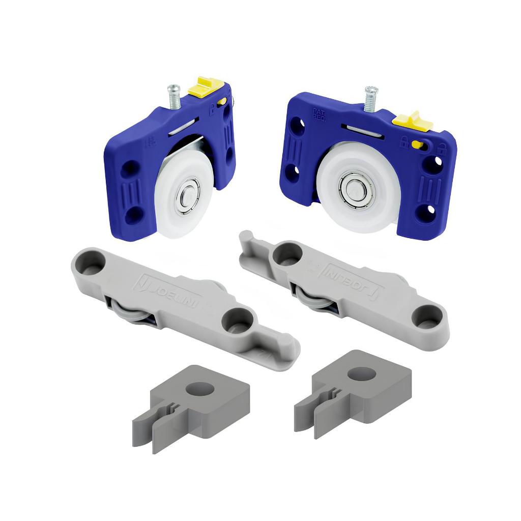 Roldana para porta de correr JP360 para portas de armário  + GUIA UNIVERSAL FOLGA ZERO JOELINI