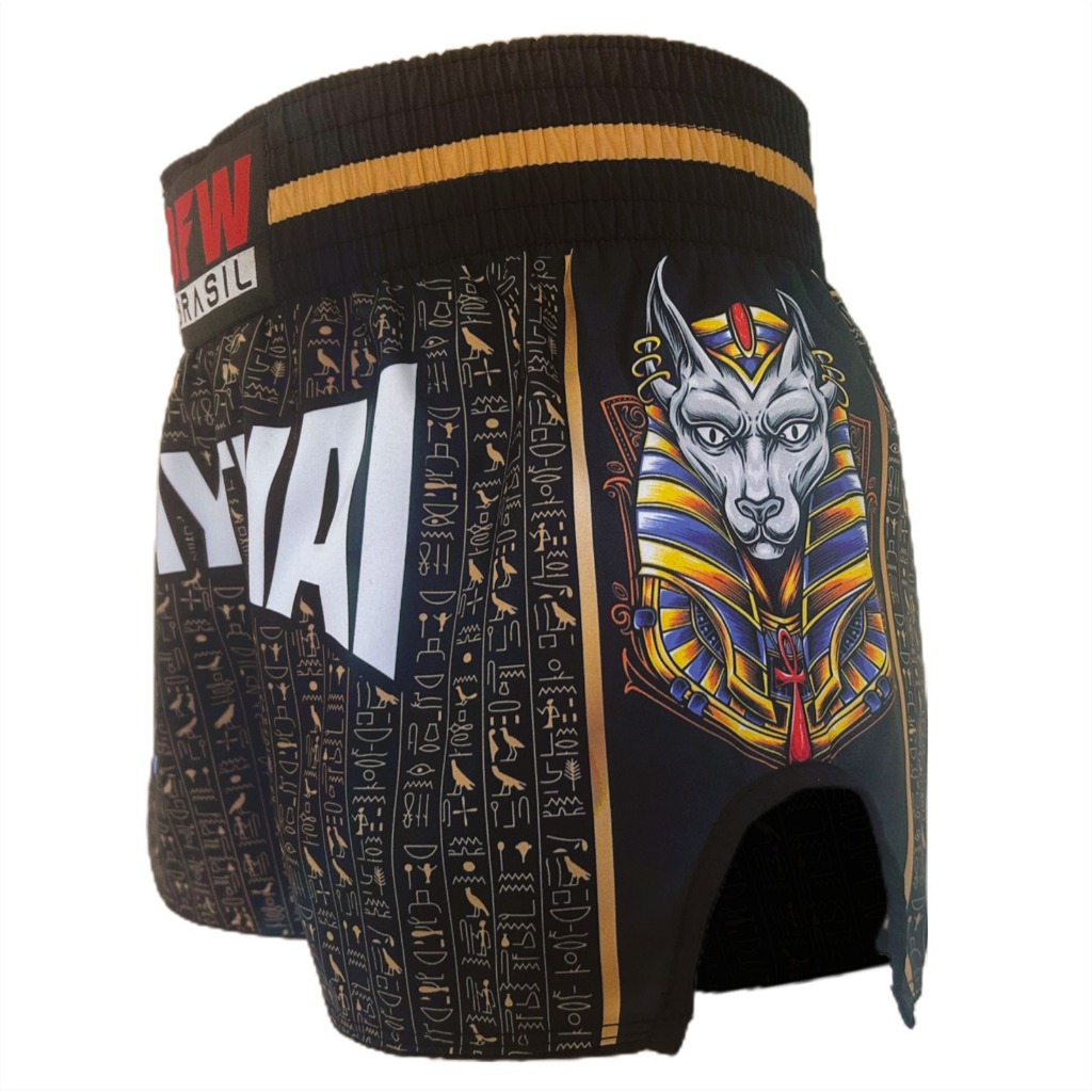 Short Muay Thai Calção Unissex - Egito Dourado