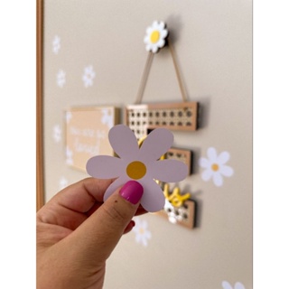 Adesivos De Parede Decoração Infantil Margaridas Brancas Lilás 36 unidades em Oferta na Shopee