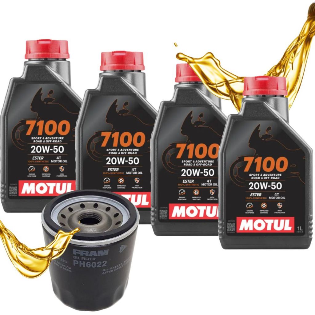 Troca de Óleo P/ Harley Davidson Heritage Softail Classic / Custom Motul 7100 20w50 + Filtro Ph6022