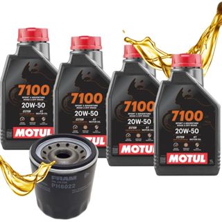 Troca de Óleo P/ Harley Davidson Heritage Softail Classic / Custom Motul 7100 20w50 + Filtro Ph6022 em Oferta na Shopee
