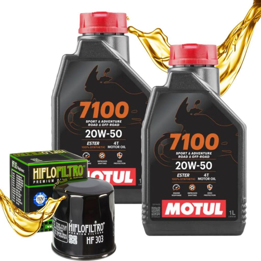 Troca de Óleo P/ Kawasaki Versys 650 / Vulcan 650 / Er6 Motul 7100 20w50 + Filtro Hiflo Hf303 em Oferta na Shopee