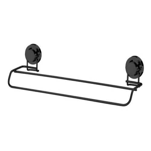 Toalheiro Duplo Future Praticità Utile 45cm Com Ventosa Cor Preto 4056OX - Home & Living