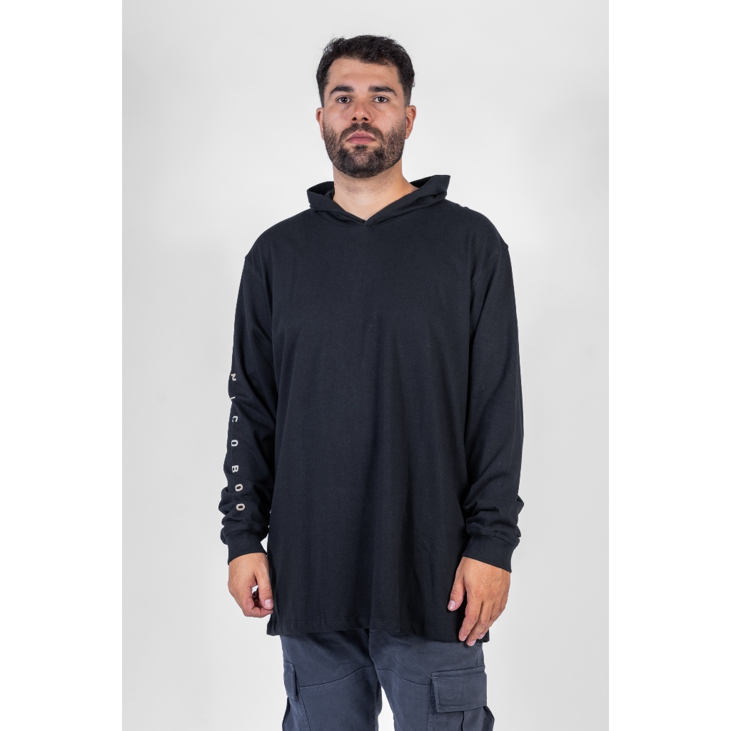 Camiseta Manga Longa Plus Size Nicoboco Com Capuz - Men Clothes