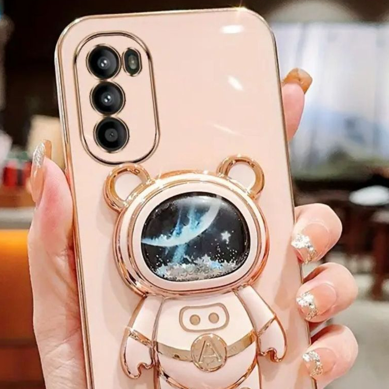 Capa Capinha Suporte Astronauta Brilho Samsung A05,A15,A25,A35,A55,A06,A16,A26,A36,A56,M15,M35,M55