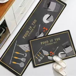 Kit 2 Tapete Passadeira Belga Antiderrapante 2 peças JD