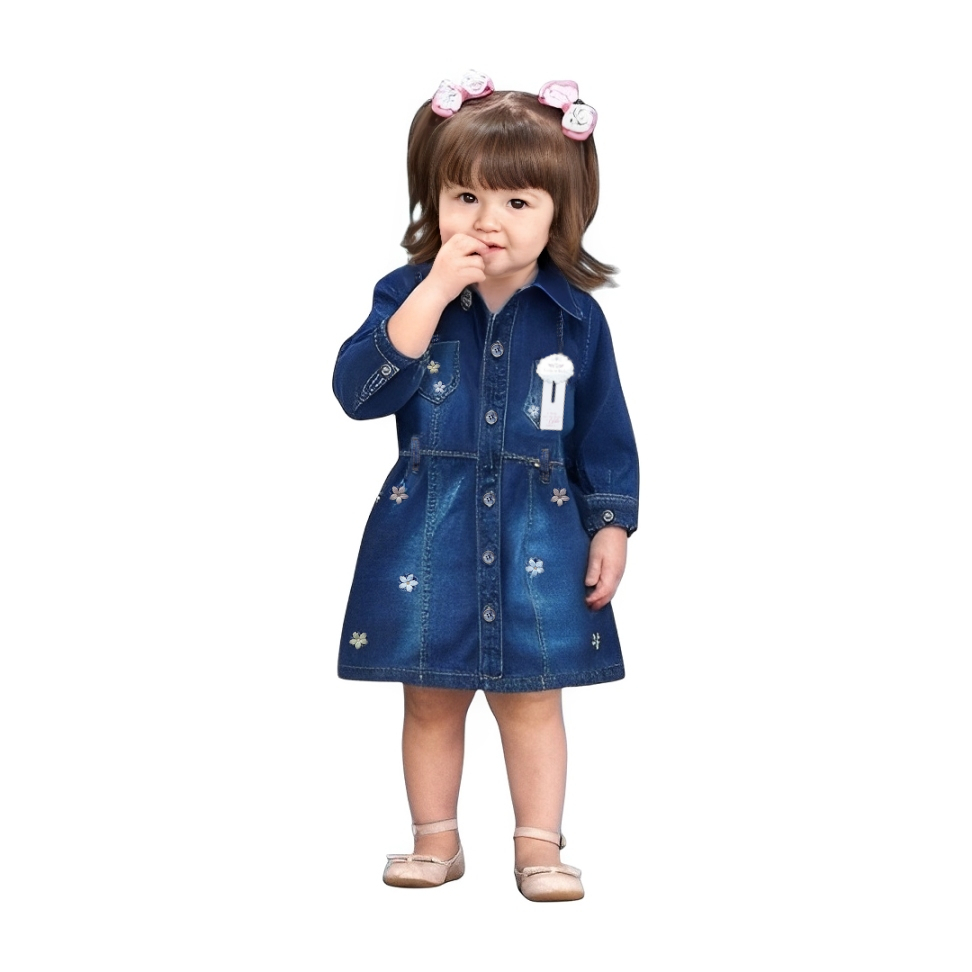 Roupa Infantil Vestido Jens Jardineira Salopete Saia Bebê Menina