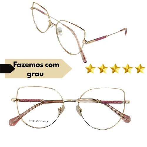 Armação de Óculos de Grau Feminino Dourado: Onde Comprar | BuscaProdutos