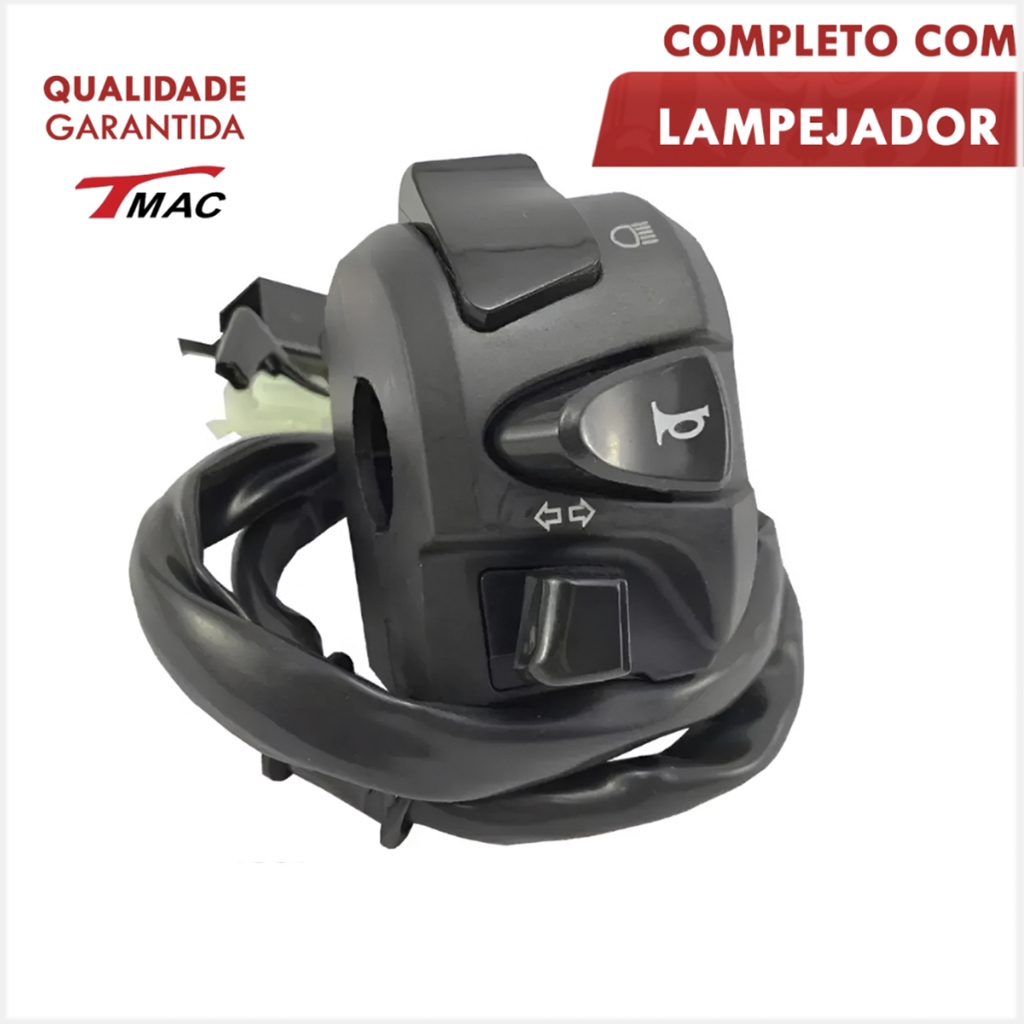 Punho Chave de Luz Esquerdo Para Moto Honda Xre 300 Ano 2016 2017 2018 Com Fiação Completa