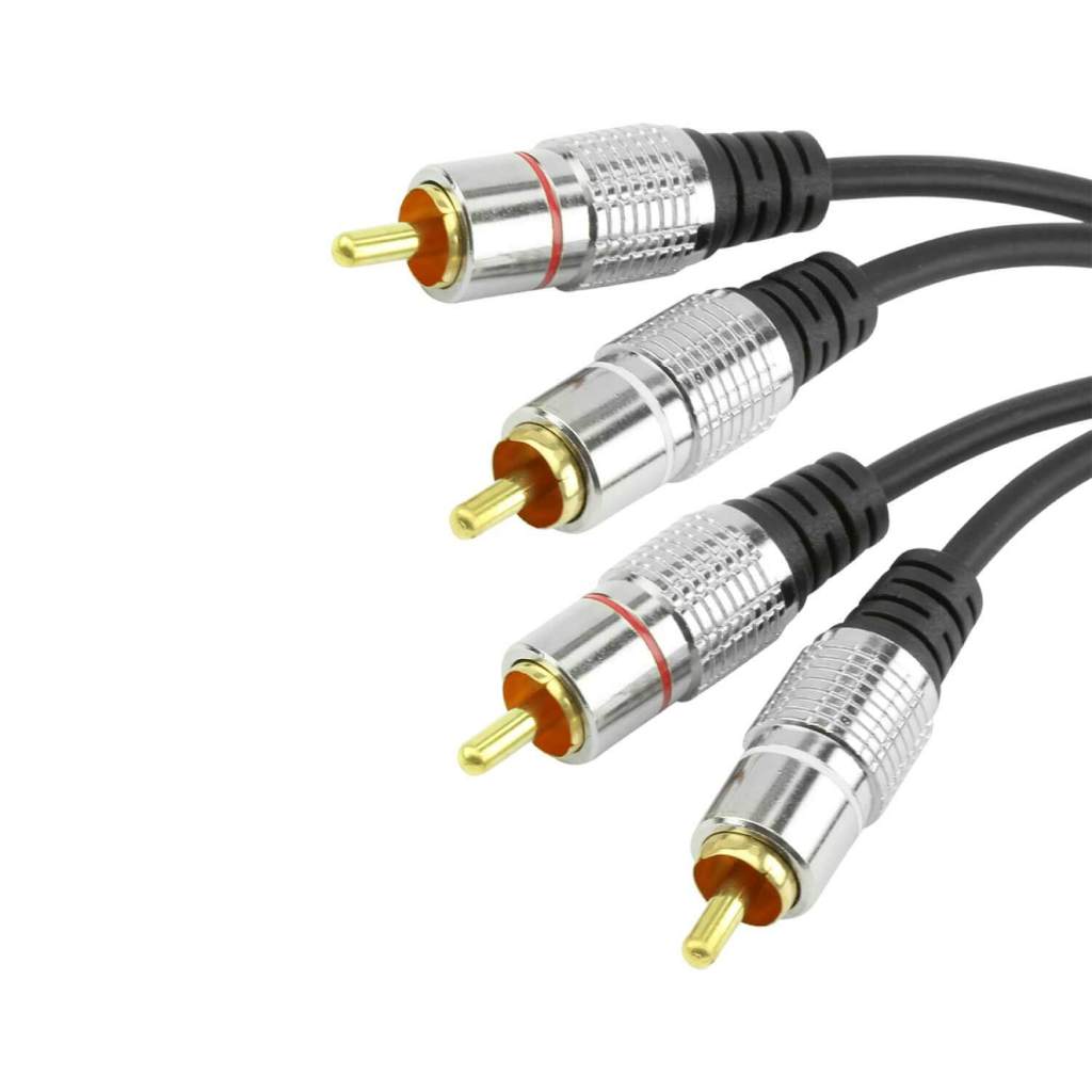 Cabo Rca 10 Metros Dupla Blindagem Cobre 2+2 Rca - Blindado em Oferta na Shopee