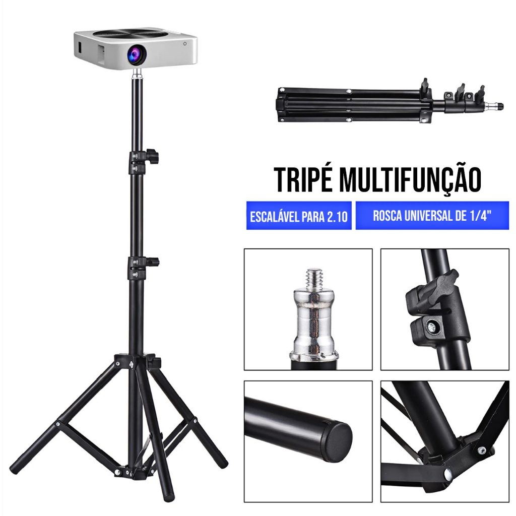 Tripé Suporte Para Projetor Câmera Webcam Estúdio Iluminação Datashow em Oferta na Shopee