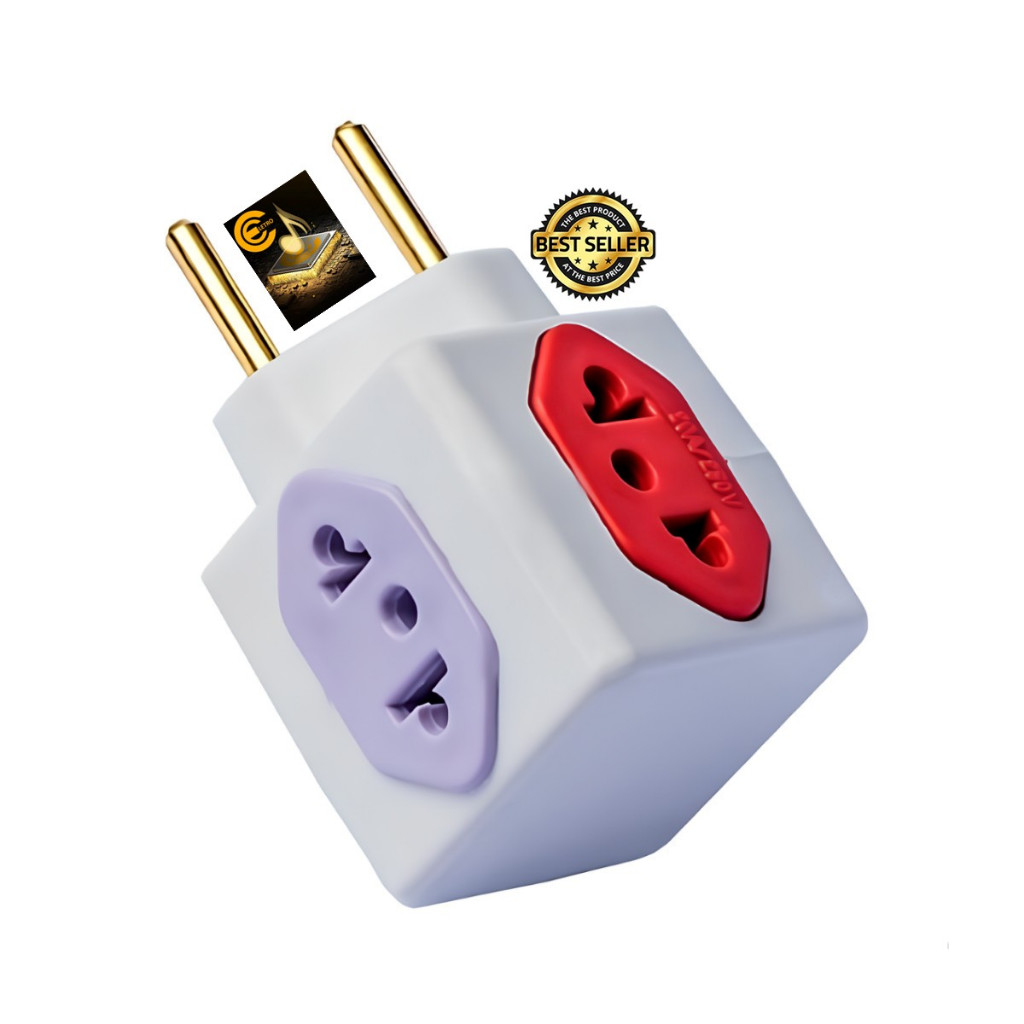 Adaptador Multiplicador de Tomada 4 IN 1 3 Entrada 10 + 1 Entrada 20A Para Plug, Plug 2 Pinos / 3 em Oferta na Shopee