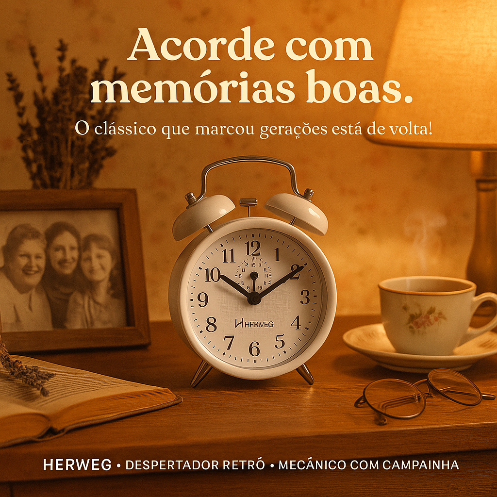 Relógio Despertador À Corda Antigo Mecanico Eurora Aço