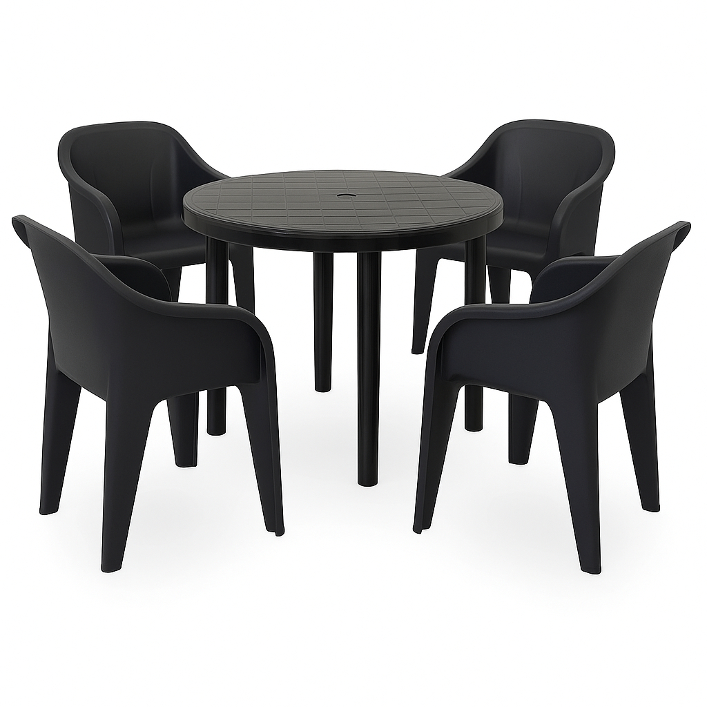 Kit Mesa Redonda e 4 Poltronas Premium JR em Oferta na Shopee