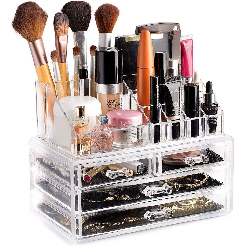 Organizador de Maquiagens com 6 Gavetas em Acrílico Para Cosméticos Joias e Esmaltes - 22 Espaços de Armazenamento