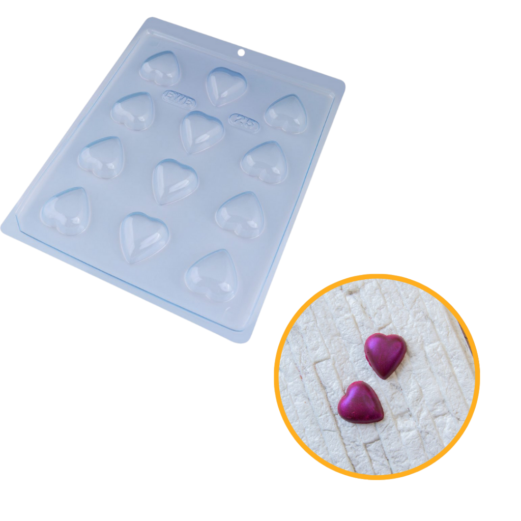 FORMA SIMPLES CORAÇÃO LISO P 25 - (H3) EM ACETATO BWB PARA BOMBOM, DOCES DE CHOCOLATE E CONFEITARIA. - Home & Living