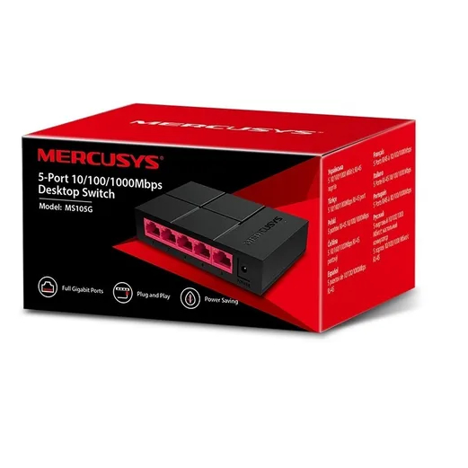 Switch Mercusys MS105G 5 portas Gigabit 10/100/1000