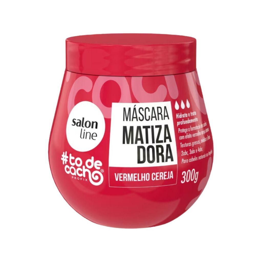 Mascara Condicionante Matizadora Vermelho Cereja Salon Line 300g em Oferta na Shopee