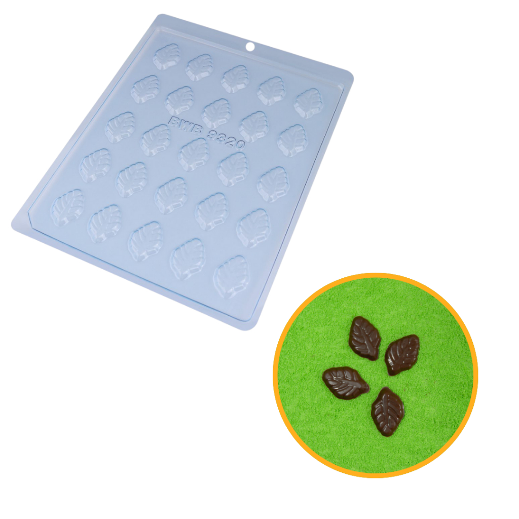Forma Simples Folha Arabesco 9320(J4) em Acetato BWB Para Bombom e Doces de Chocolate e Confeitaria - Home & Living