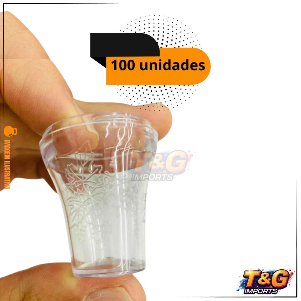 Kit com 100 Cálice Copinho para Santa Ceia com Tampa rosquear e Porta-Pão em Acrílico Resistente
