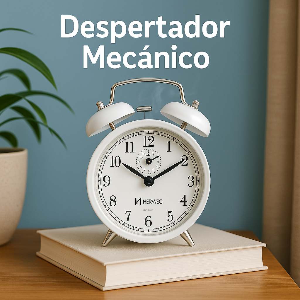 Relógio Despertador Antigo Mecânico A Corda Com Campainha Sino de Metal Alarme Som Alto Manual Retro Vintage