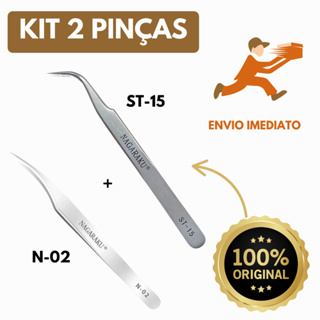 Kit 2 Pinças Nagaraku n-02 e ST-15 Extensão Alongamento Cílios Original Profissional Envio Imediato em Oferta na Shopee