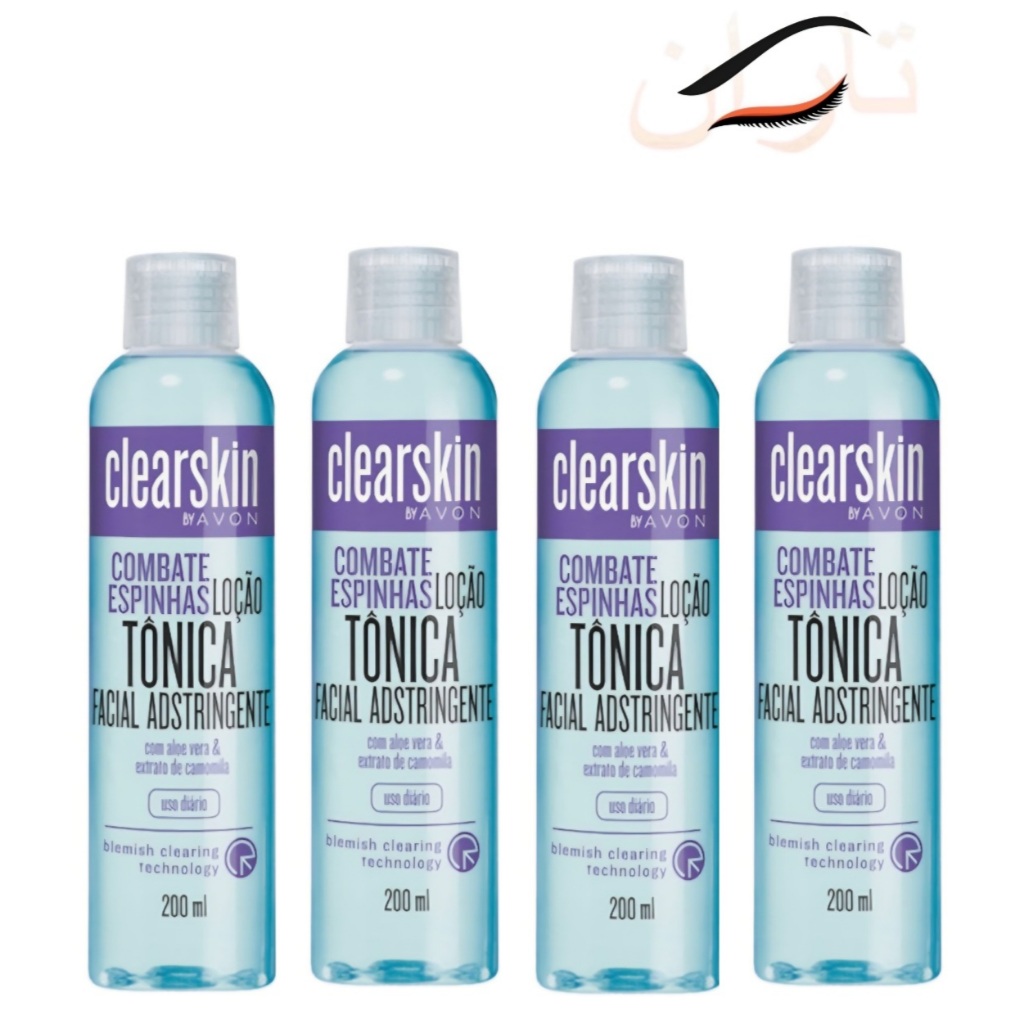 Kit c/4un.: Loção Tônica Facial Adstringente Avon Clearskin 200ml