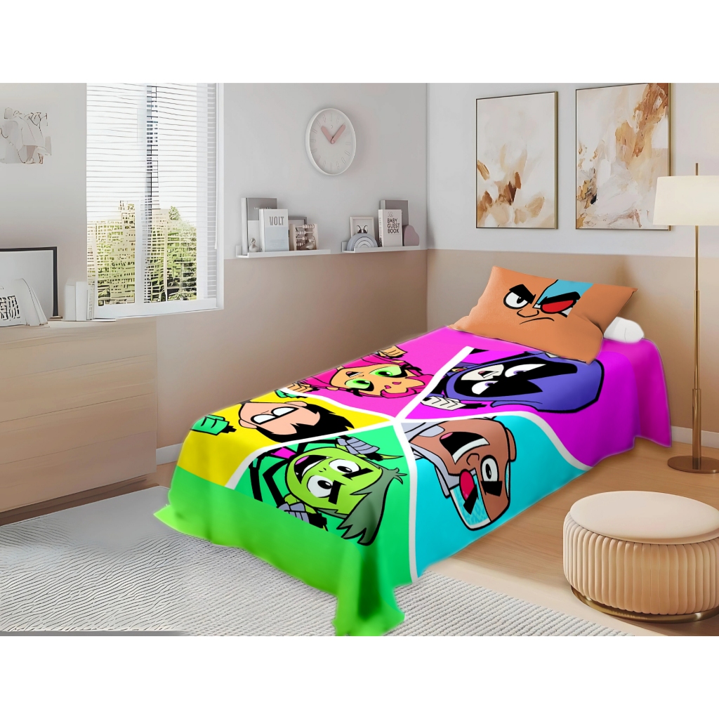 Jogo de Cama Infantil Jovens Titãs – Solteiro | Aventura e Heróis na Sua Cama