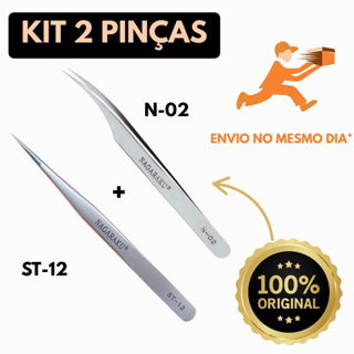 Kit 2 Pinças Nagaraku Extensão Alongamento Cílios  N-02 e ST-12 Original Profissional Envio Imediato em Oferta na Shopee