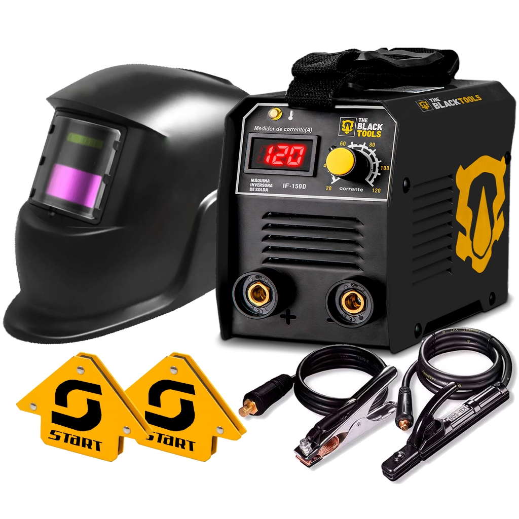 Maquina Inversora De Solda 120a 220v Mma The Black Tools + Acessórios