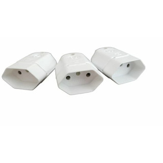 Kit Plug Adaptador De Tomada Femea Branco 3 Pinos 10a Bivolt