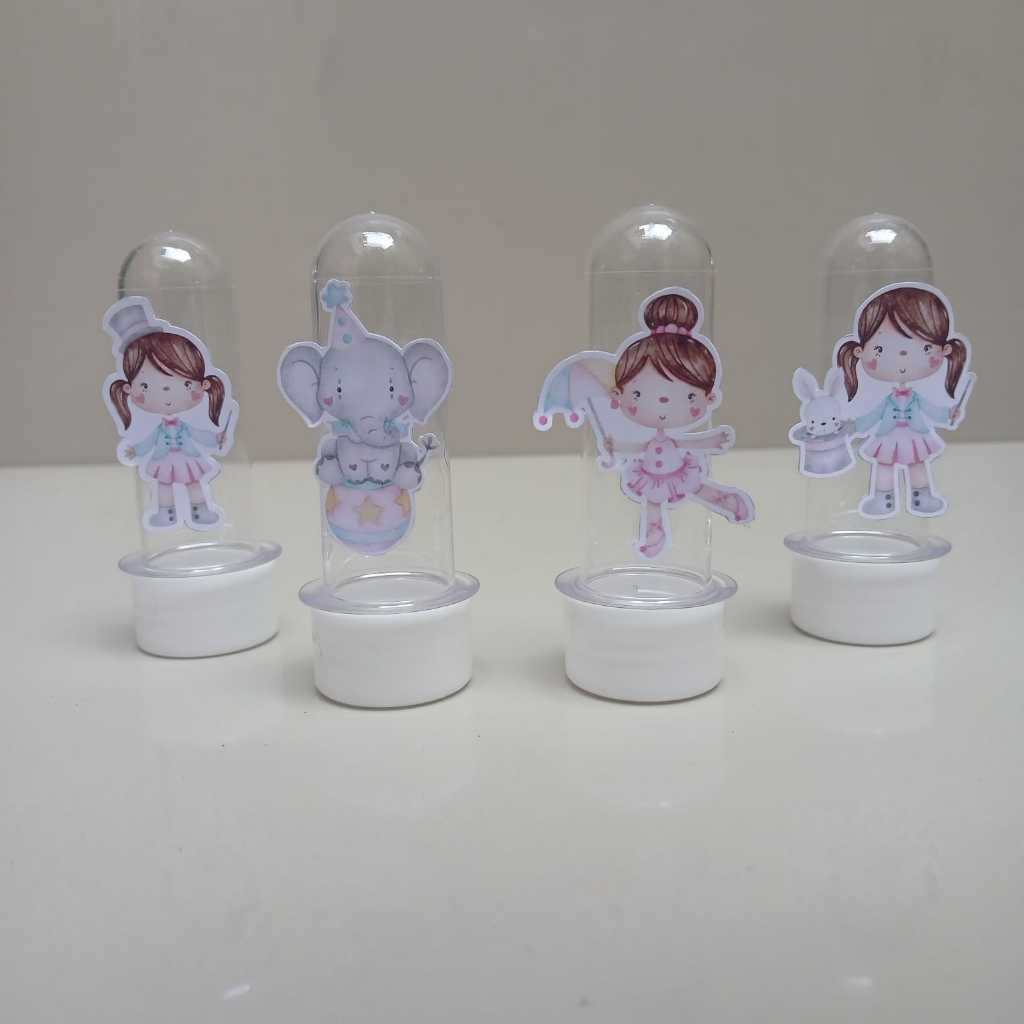 25 Apliques 3D Tubete Personalizado Circo Aquarela -  Papelaria Personalizadas - Lembrancinha Personalizada