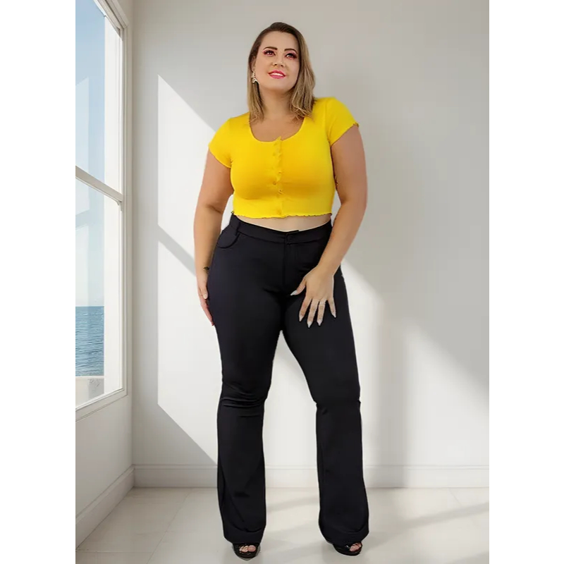 Calça flare  Plus Size K2b 100% Original Tecido body Fit.