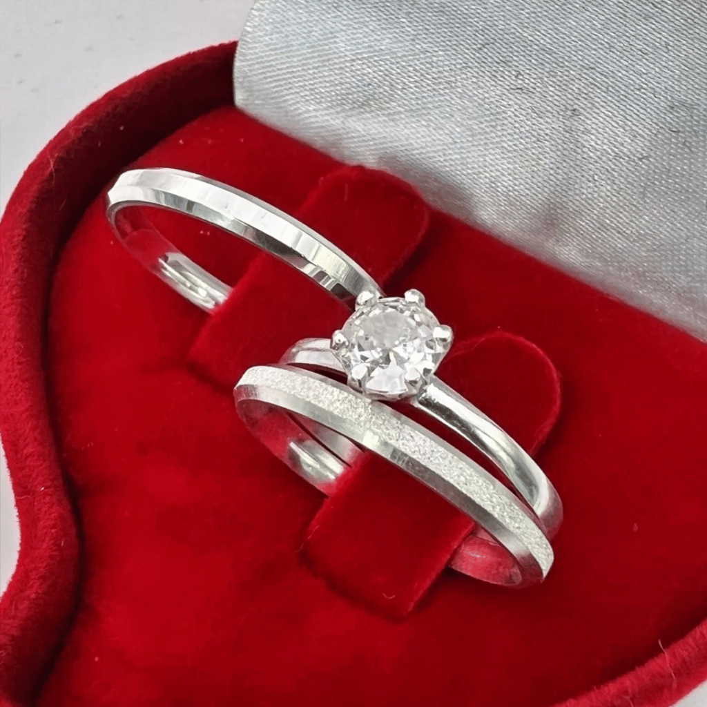 Par Alianças de Namoro Compromisso 2 mm  Minimalista Prata 925 Original + Gravação Nome e Caixinha