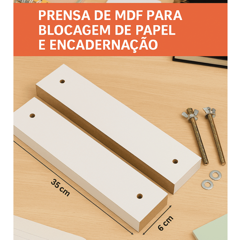 Prensa Manual 6x35 cm para Blocagem Encadernação, Cartonagem, Blocagem de Papel e Livros A4