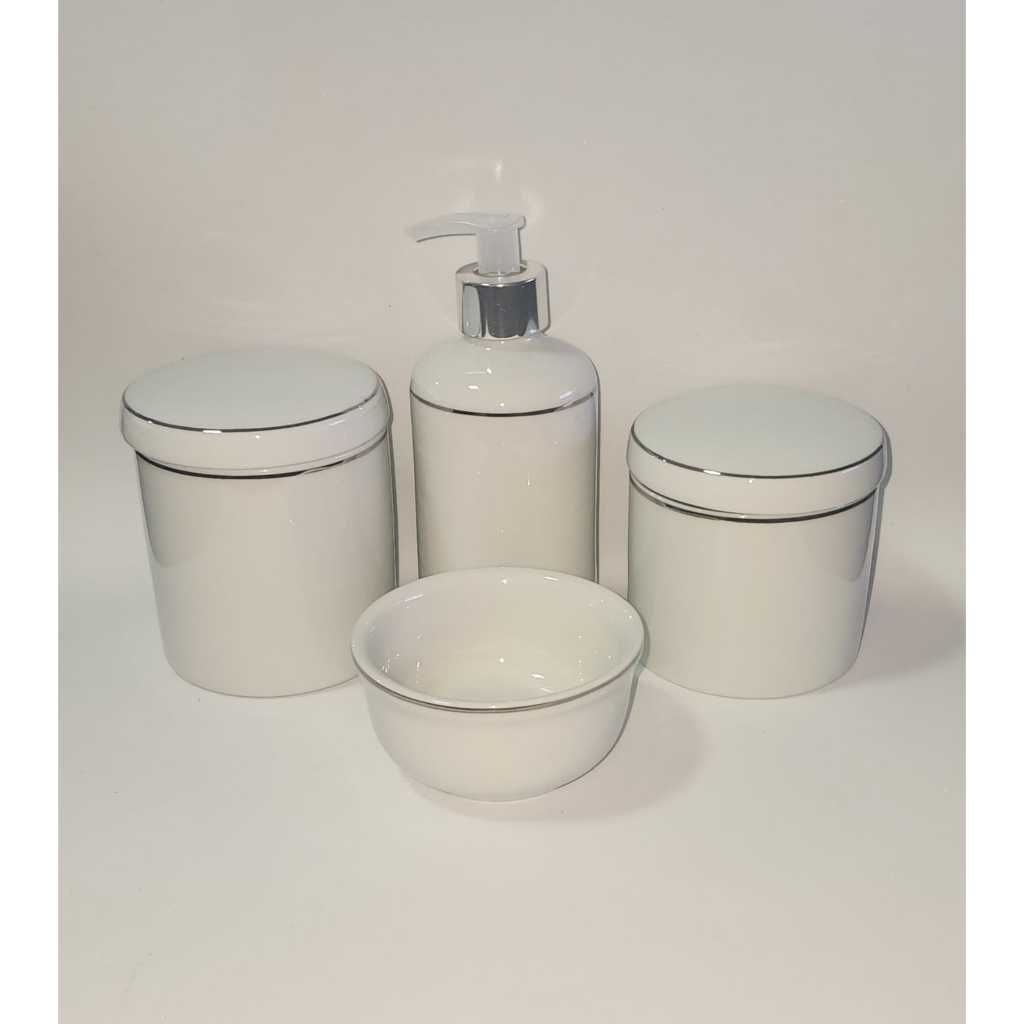 Kit Higiene Bebe Porcelana Filete Prata