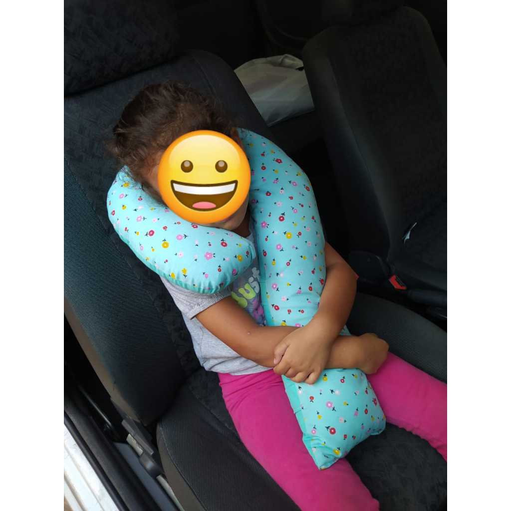 Almofada travesseiro para pescoço com protetor de cinto de segurança 2 em 1 para viagens