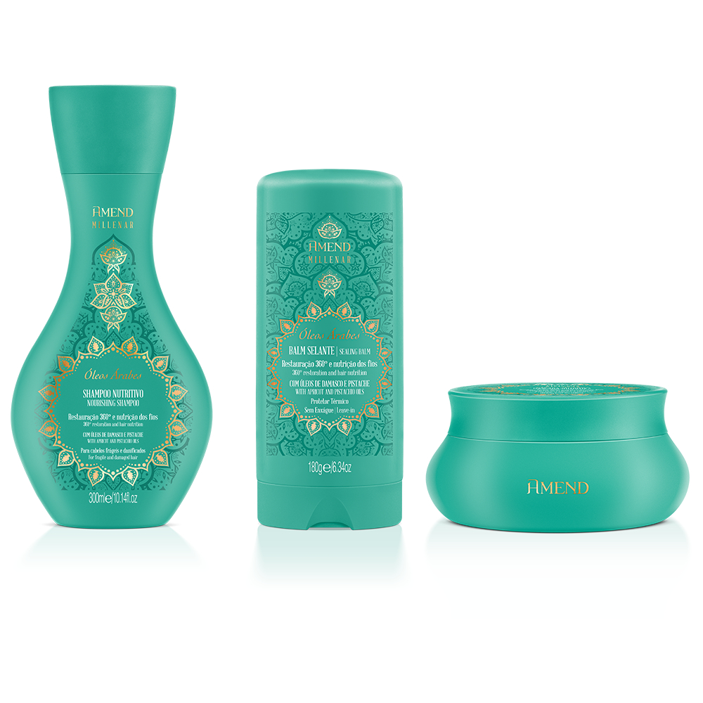 Amend Millenar KIT Óleos Árabes Shampoo 300ml + Máscara 300g + Balm 180g - Beauty