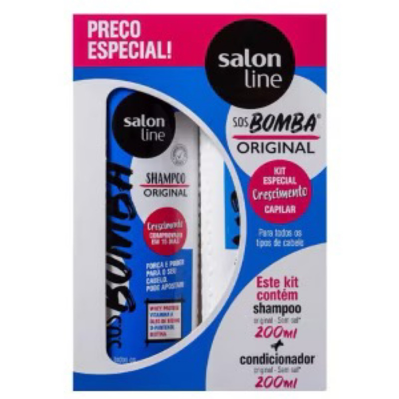 Kit Shampoo e Condicionador SOS Bomba Original Salon Line 200ml
