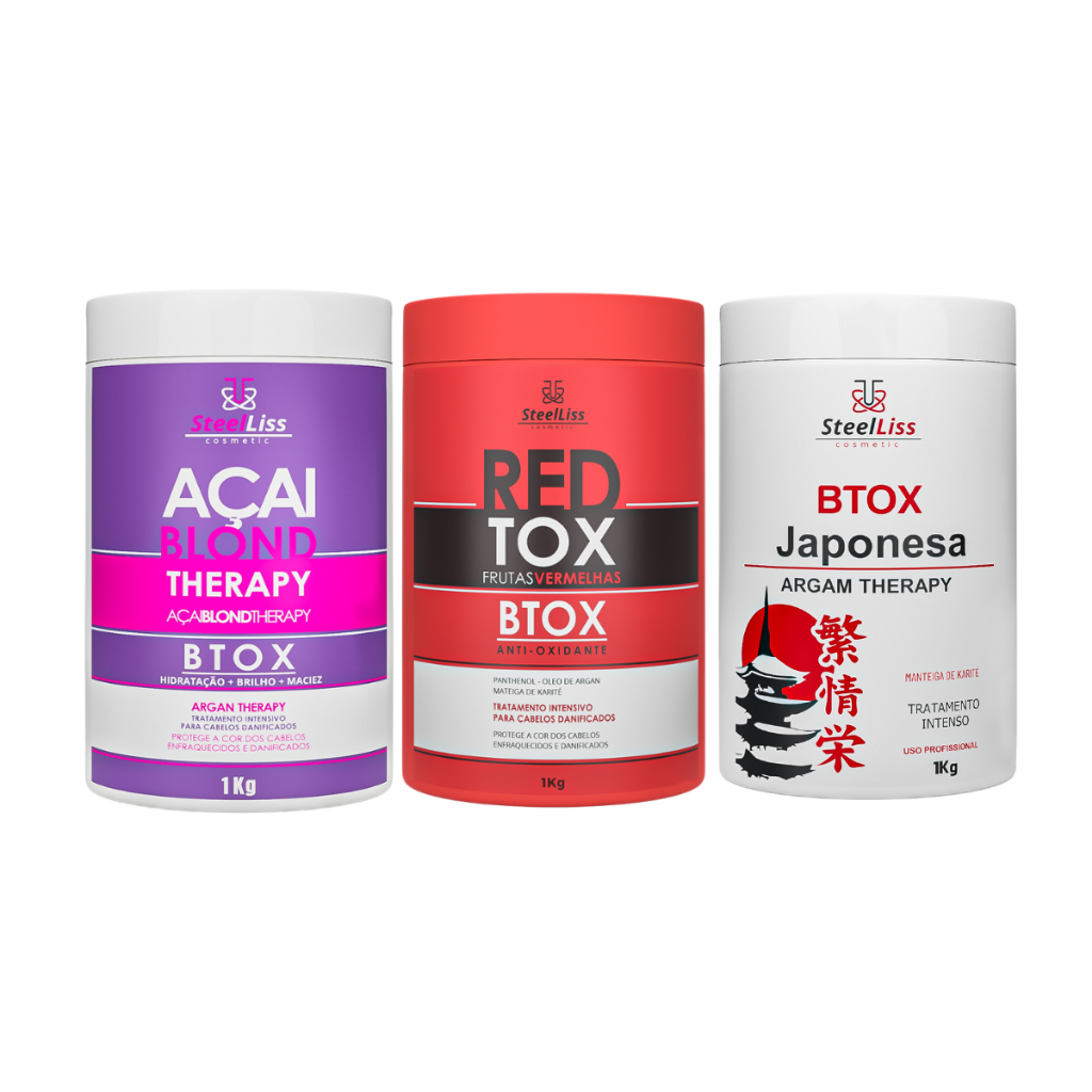 Btox Capilar Japa Redutora + Açai Blond Matizador + Redtox Matizador