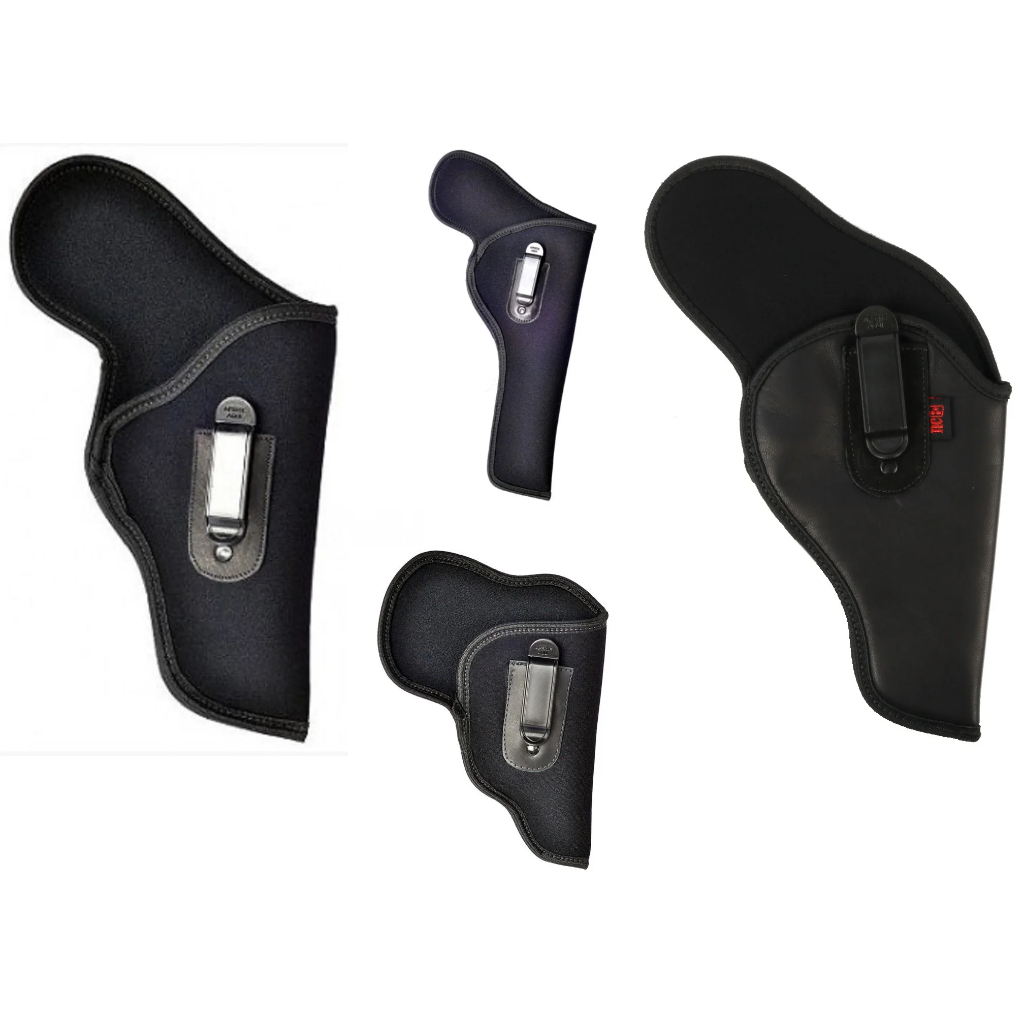 Coldre Revolver em Neoprene e Couro Com Clip